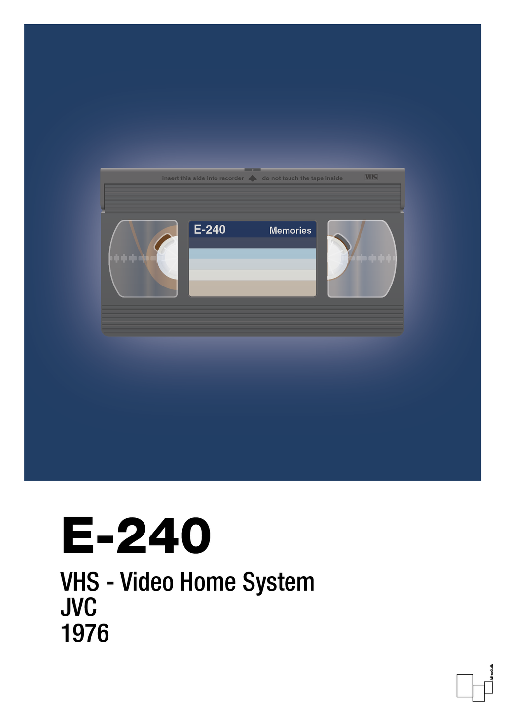 plakat: videobånd e-240 - lapis blue-Retro-A1two3