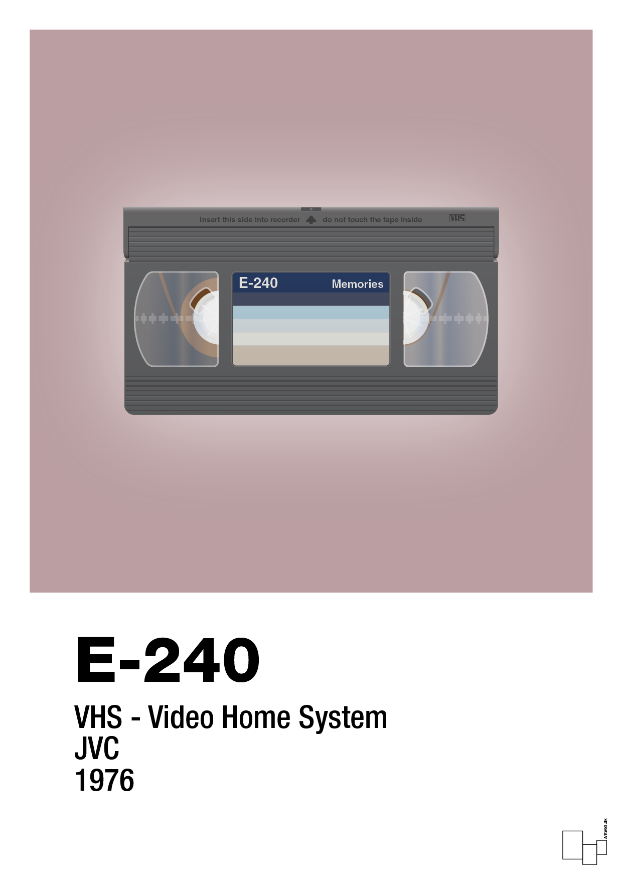 plakat: videobånd e-240 - light rose-Retro-A1two3