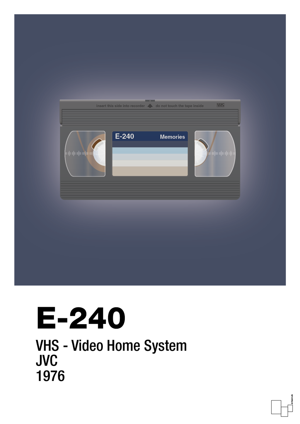 Videobånd e-240 - petrol-Retro-A1two3