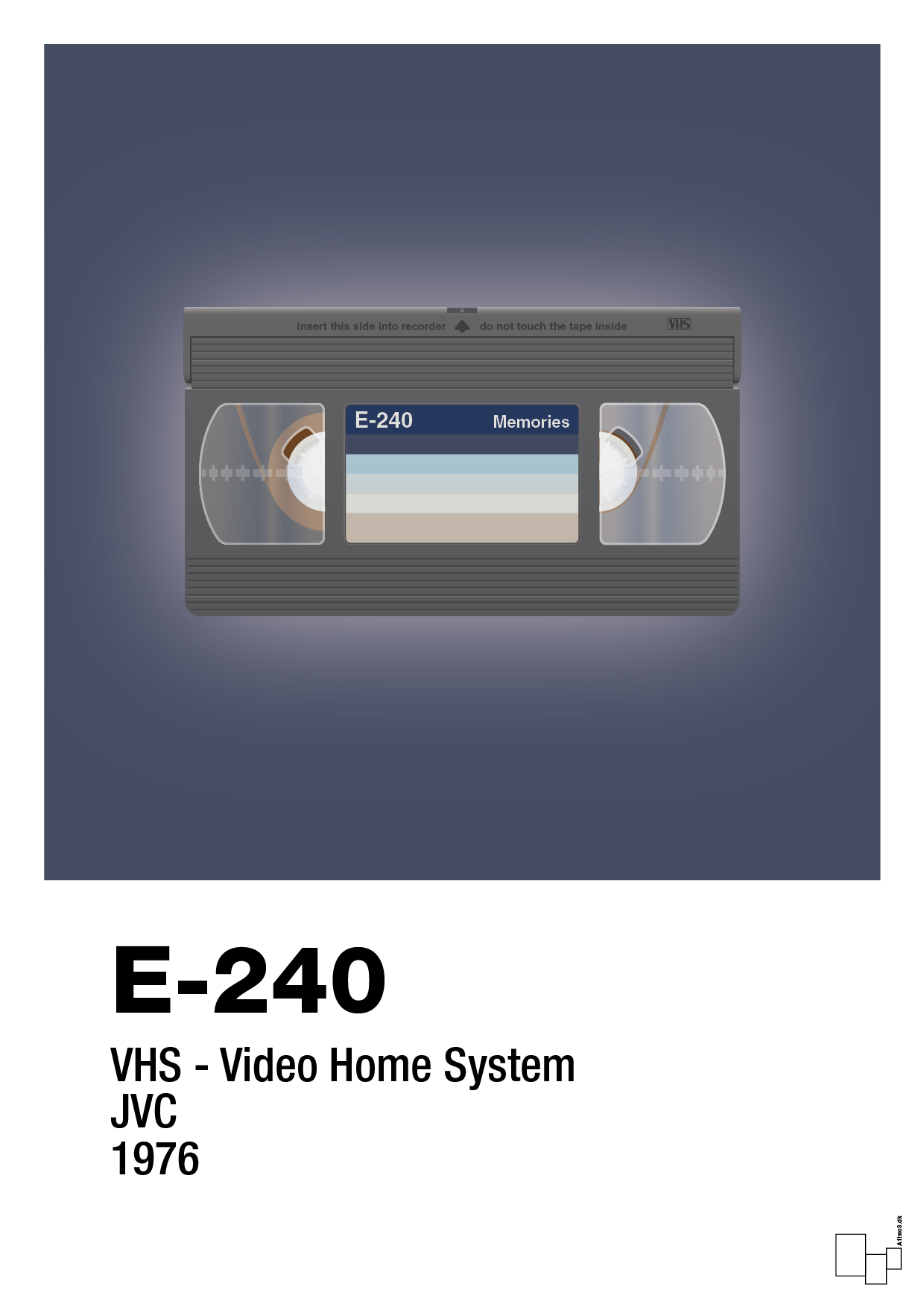 Videobånd e-240 - petrol-Retro-A1two3