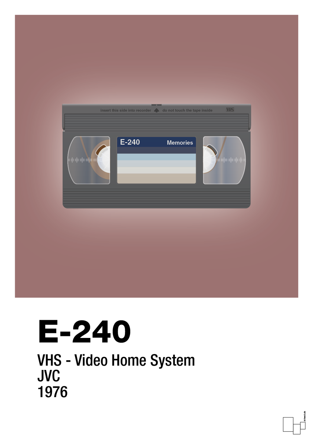 plakat: videobånd e-240 - plum-Retro-A1two3