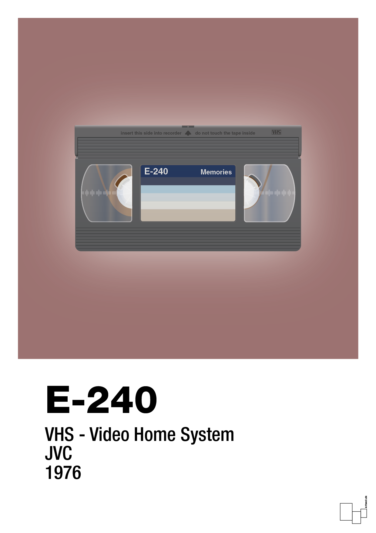 plakat: videobånd e-240 - plum-Retro-A1two3