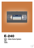plakat: videobånd e-240 - rumba orange-Retro-A1two3
