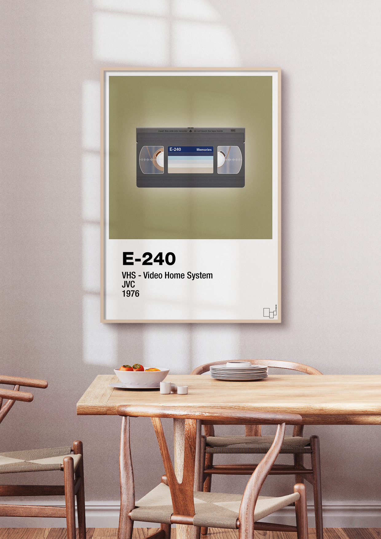 plakat: videobånd e-240 - graphic charcoal-Retro-A1two3