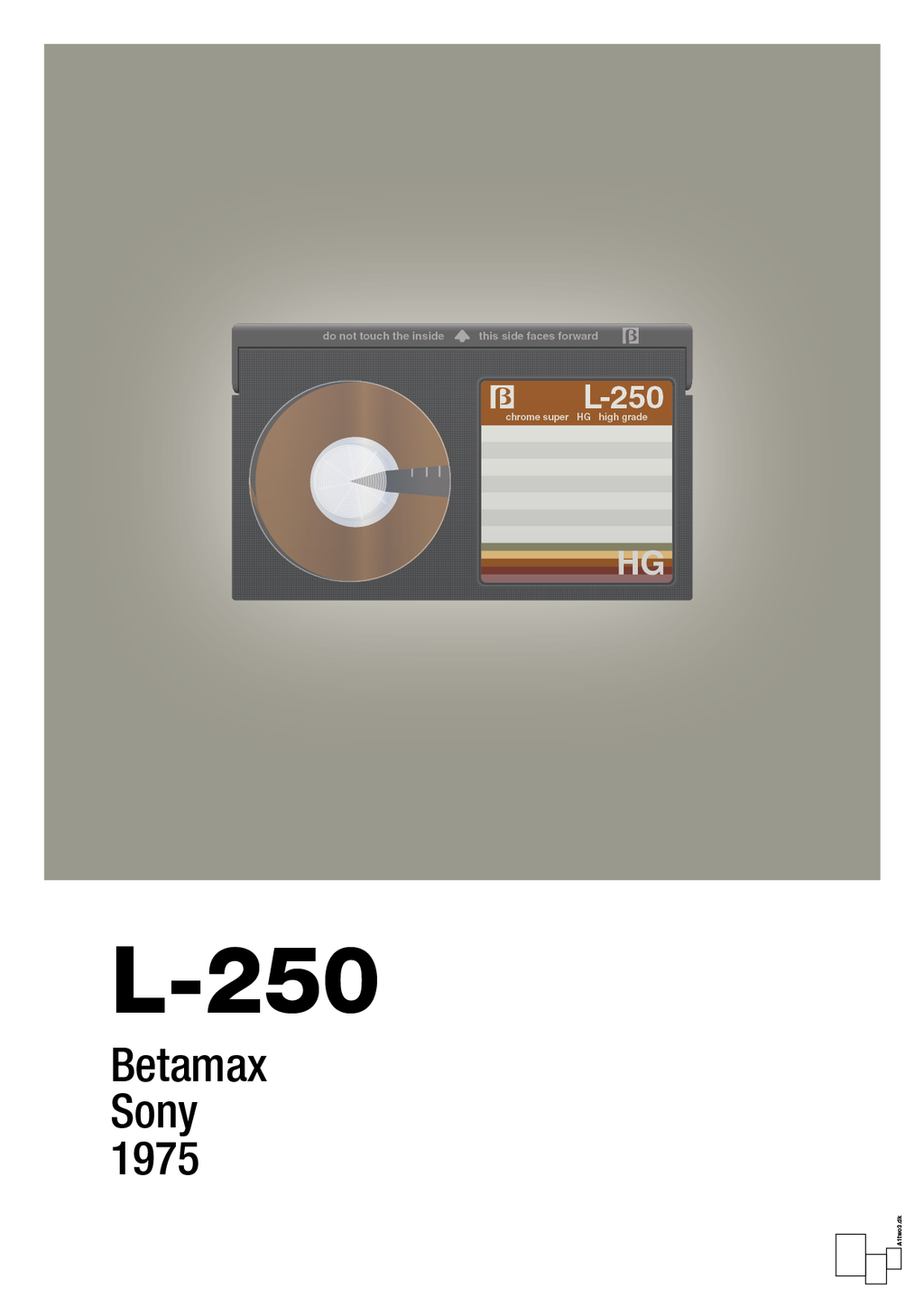 plakat: videobånd l-250 - battleship gray-Retro-A1two3