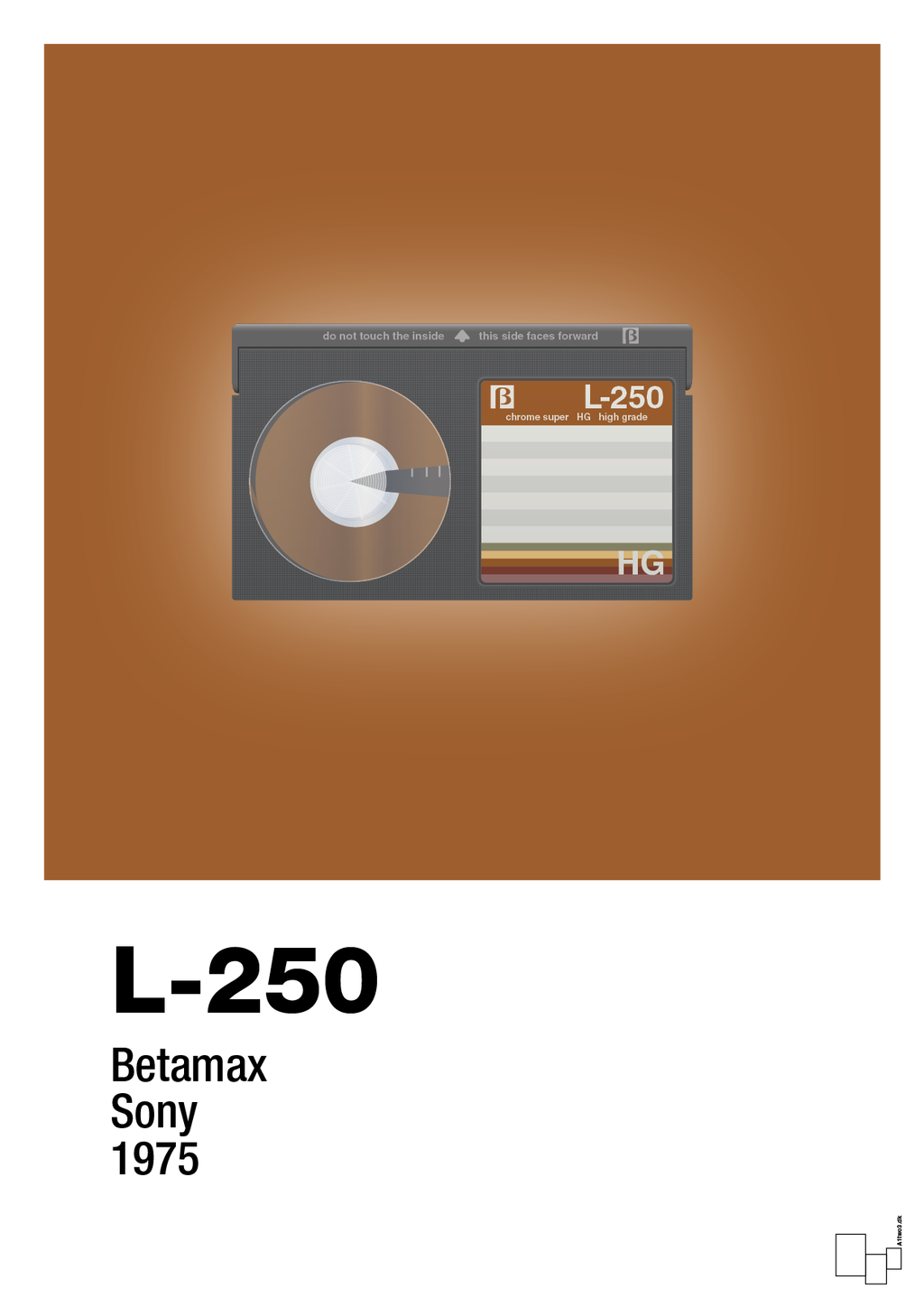 plakat: videobånd l-250 - cognac-Retro-A1two3