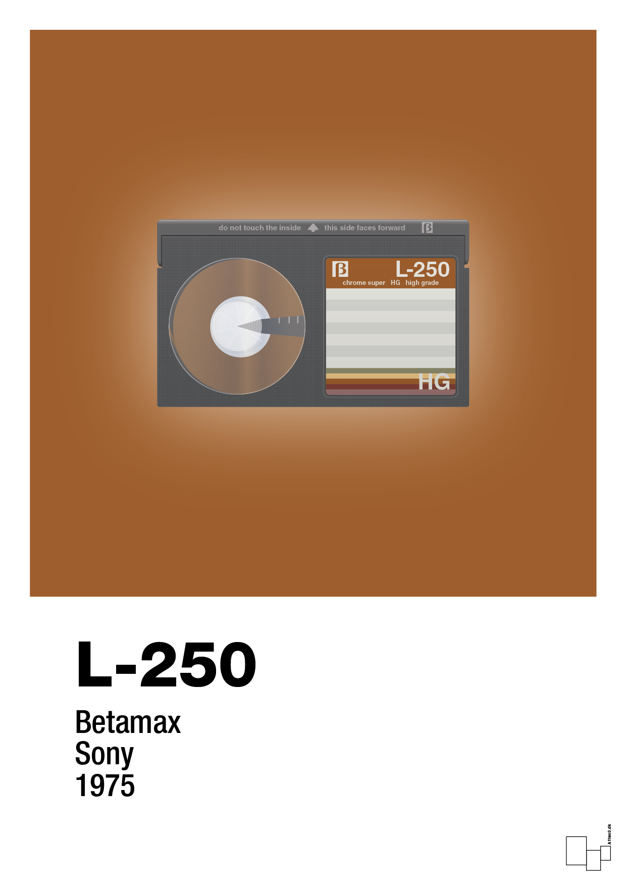 plakat: videobånd l-250 - cognac-Retro-A1two3