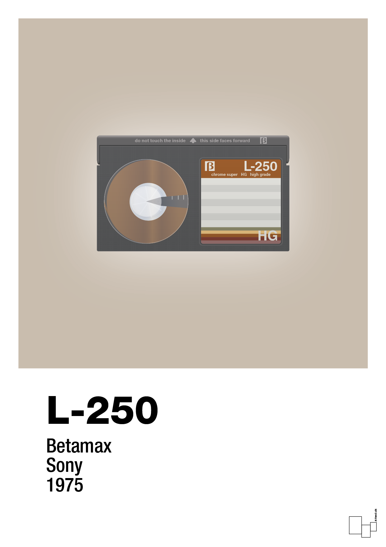 plakat: videobånd l-250 - creamy mushroom-Retro-A1two3