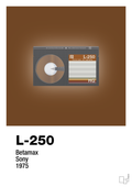 plakat: videobånd l-250 - dark brown-Retro-A1two3