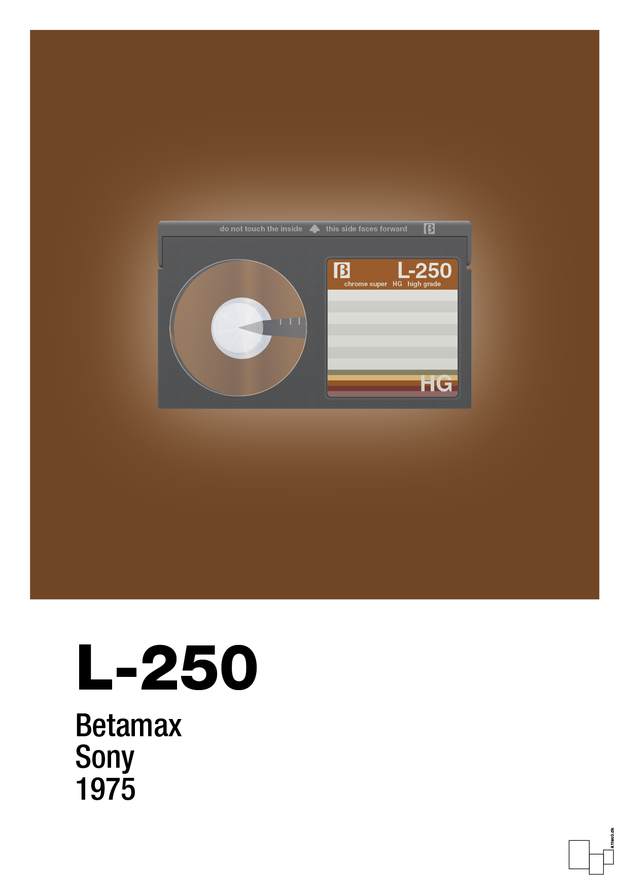 plakat: videobånd l-250 - dark brown-Retro-A1two3