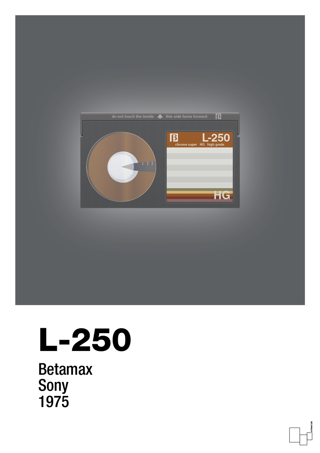 plakat: videobånd l-250 - graphic charcoal-Retro-A1two3