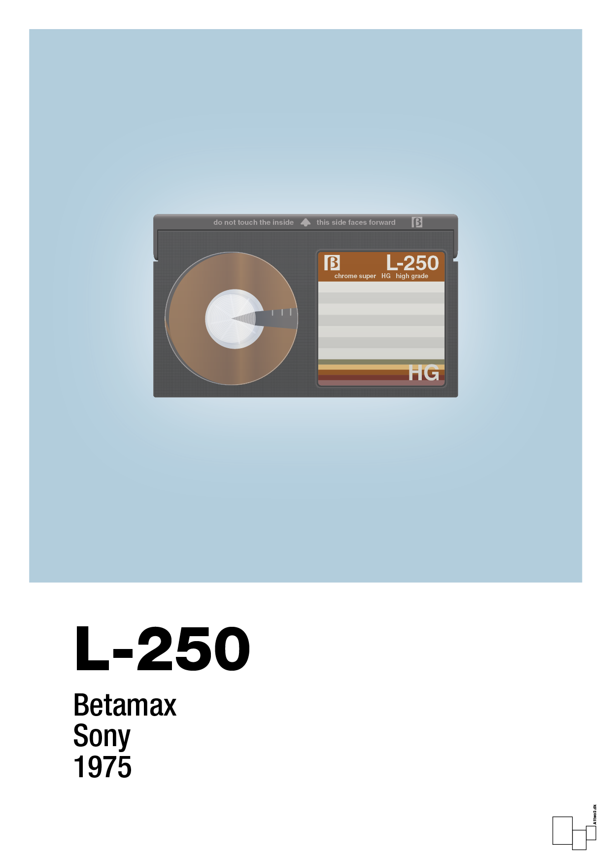 plakat: videobånd l-250 - heavenly blue-Retro-A1two3