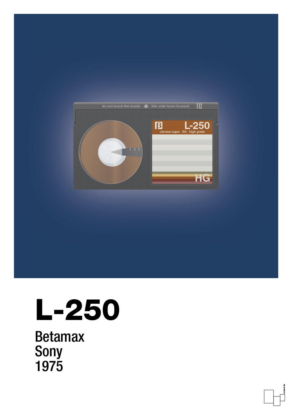 plakat: videobånd l-250 - lapis blue-Retro-A1two3