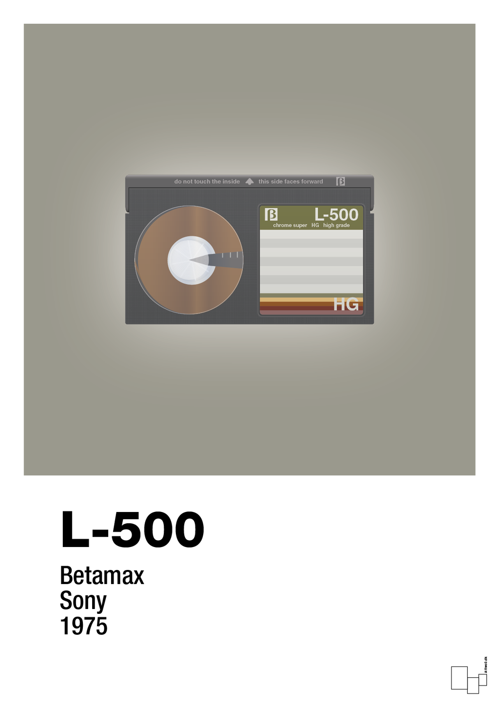 plakat: videobånd l-500 - battleship gray-Retro-A1two3