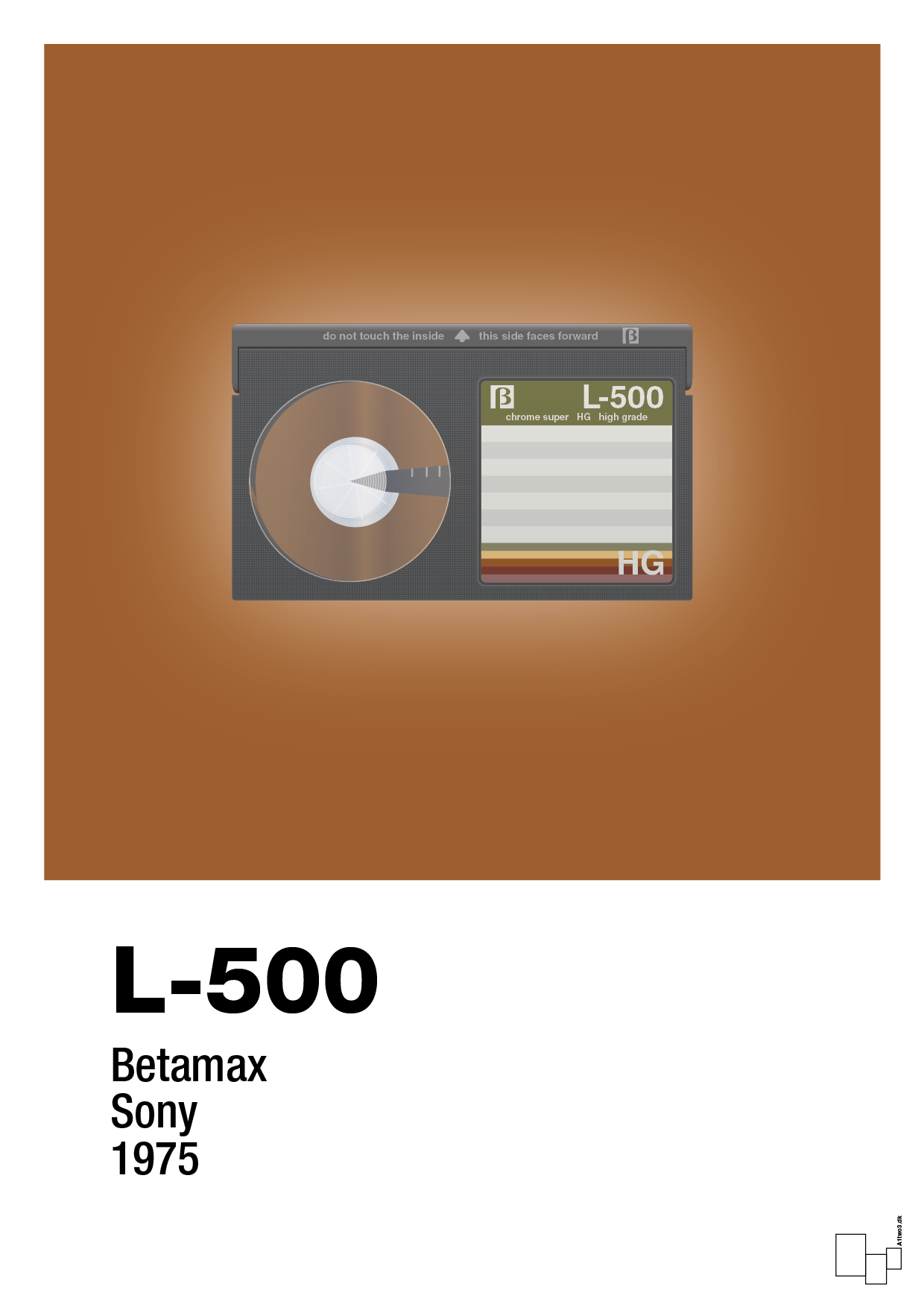 plakat: videobånd l-500 - cognac-Retro-A1two3