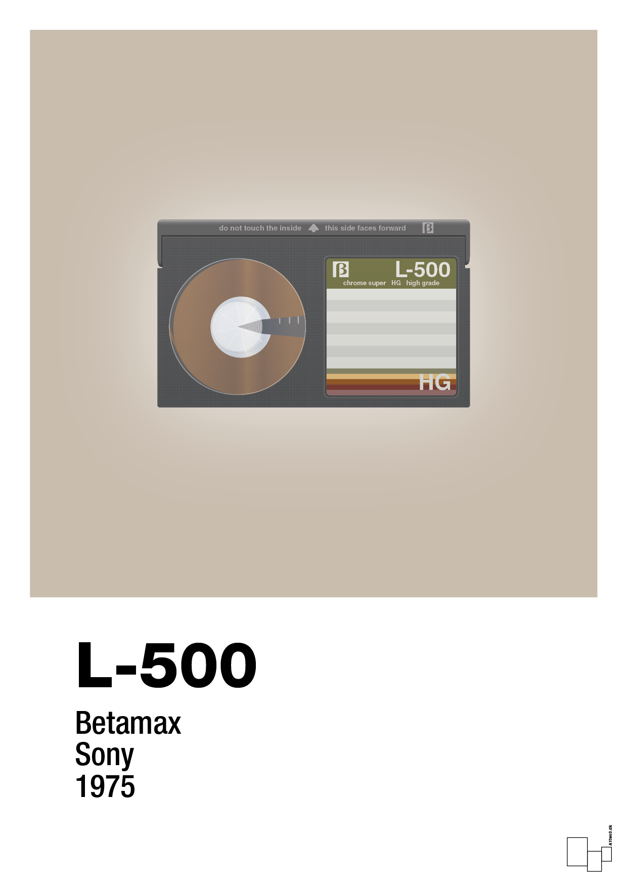 plakat: videobånd l-500 - creamy mushroom-Retro-A1two3
