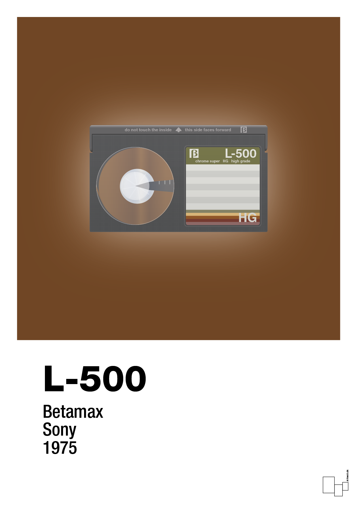plakat: videobånd l-500 - dark brown-Retro-A1two3