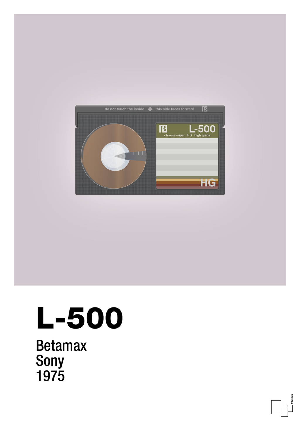 plakat: videobånd l-500 - dusty lilac-Retro-A1two3