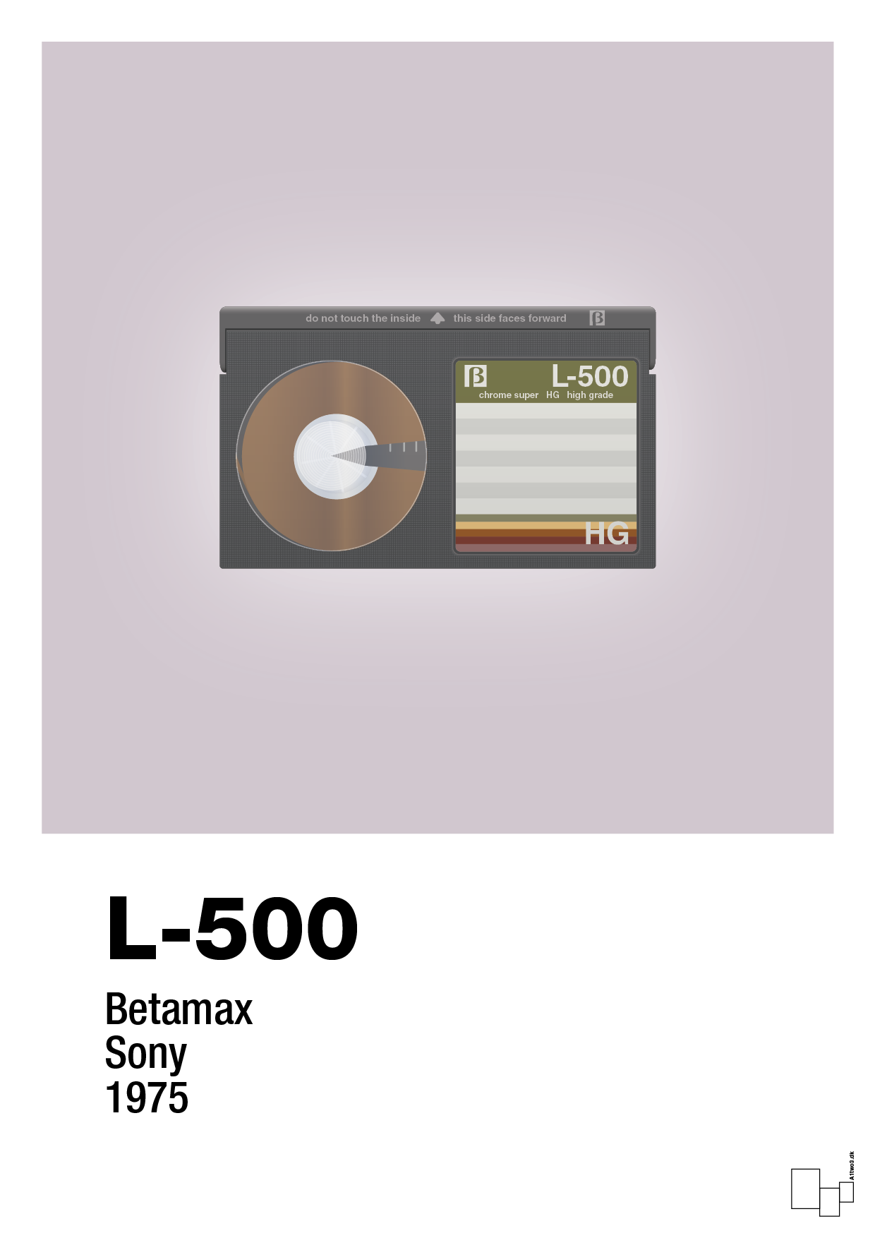 plakat: videobånd l-500 - dusty lilac-Retro-A1two3