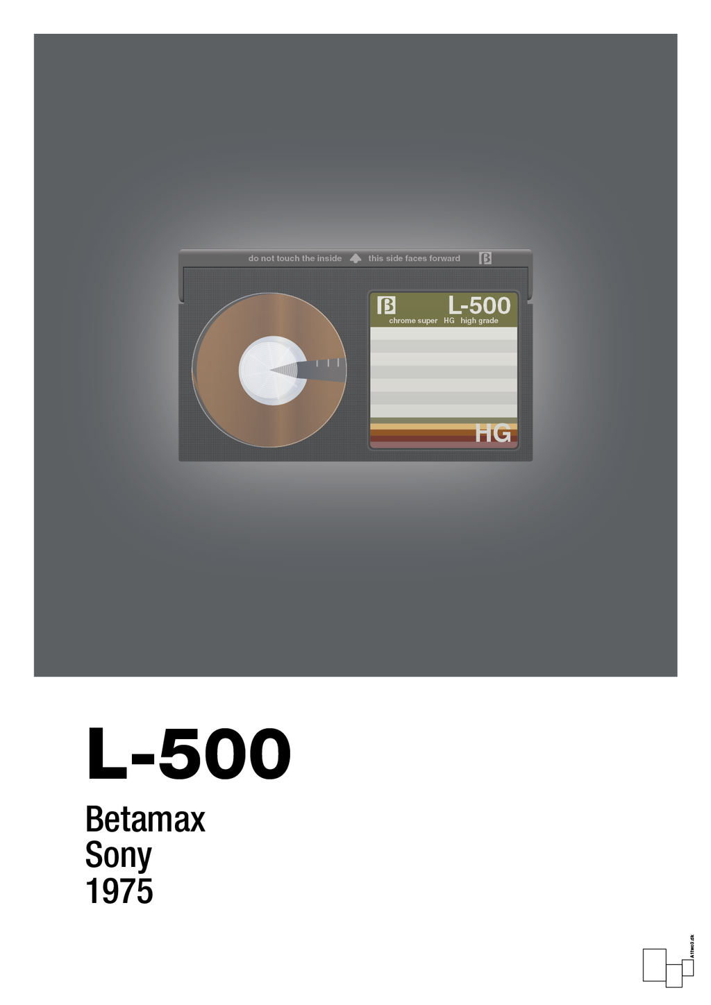 plakat: videobånd l-500 - graphic charcoal-Retro-A1two3