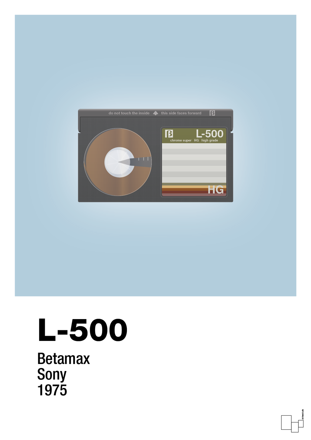 plakat: videobånd l-500 - heavenly blue-Retro-A1two3