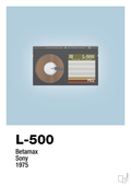 plakat: videobånd l-500 - heavenly blue-Retro-A1two3