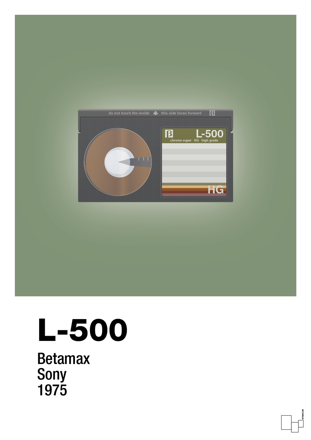plakat: videobånd l-500 - jade-Retro-A1two3