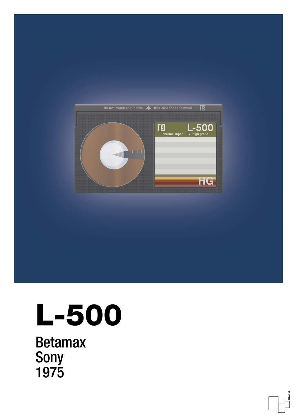 plakat: videobånd l-500 - lapis blue-Retro-A1two3