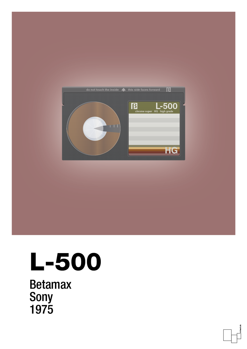 plakat: videobånd l-500 - plum-Retro-A1two3