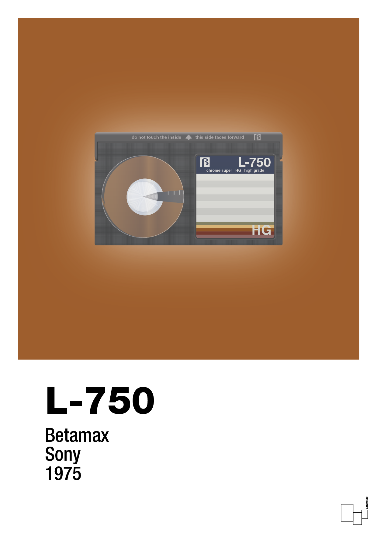 plakat: videobånd l-750 - cognac-Retro-A1two3