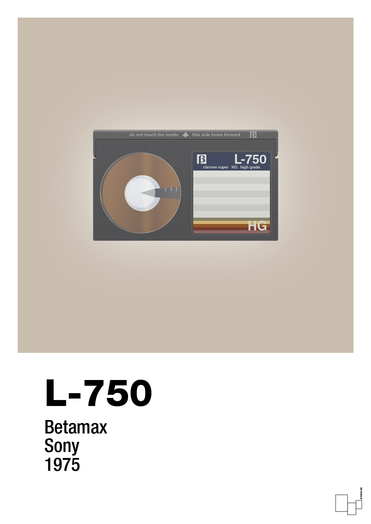 plakat: videobånd l-750 - creamy mushroom-Retro-A1two3