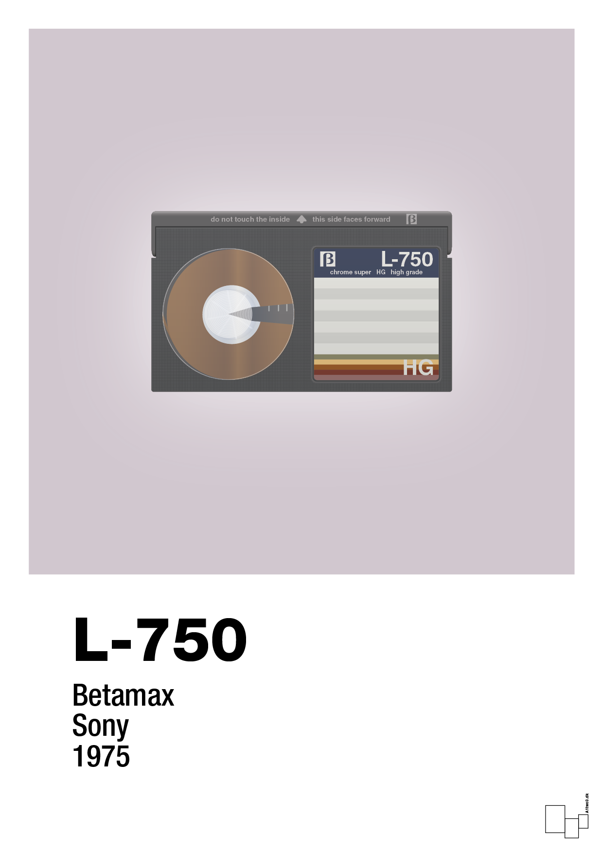 plakat: videobånd l-750 - dusty lilac-Retro-A1two3