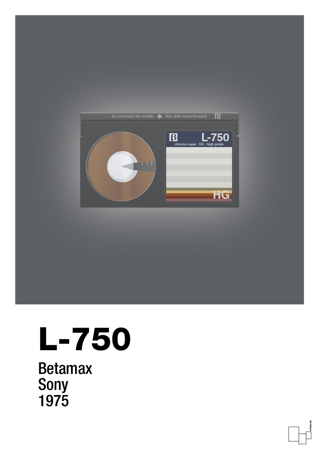 plakat: videobånd l-750 - graphic charcoal-Retro-A1two3