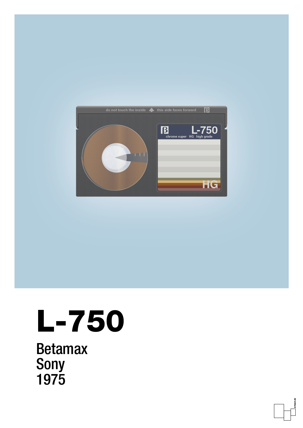 plakat: videobånd l-750 - heavenly blue-Retro-A1two3