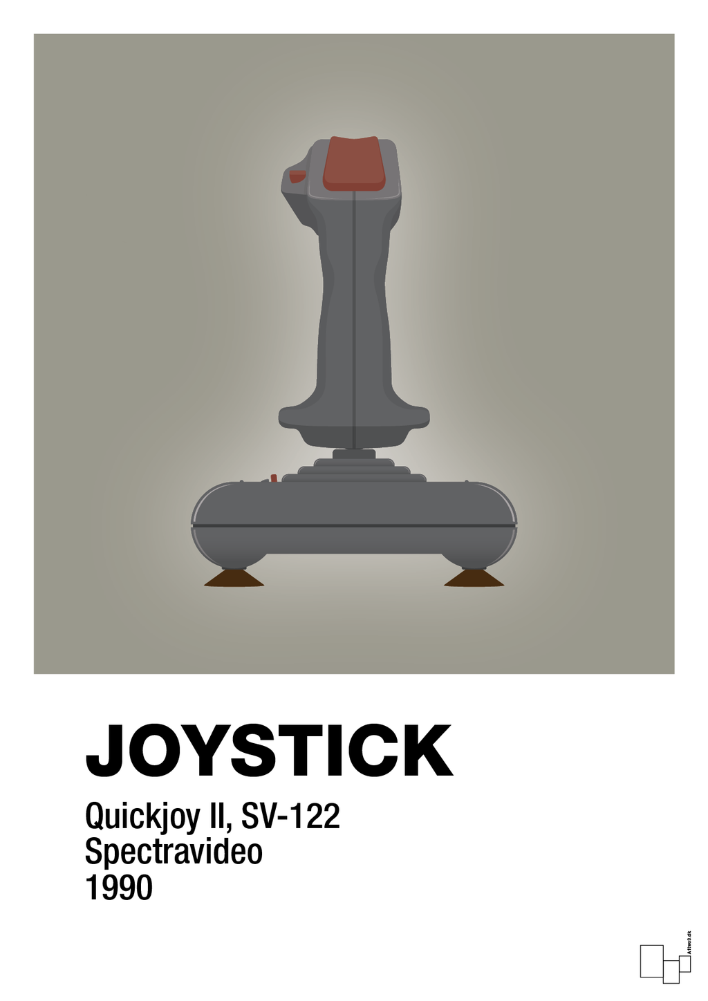 plakat: joystick quickjoy II - battleship gray-Retro-A1two3