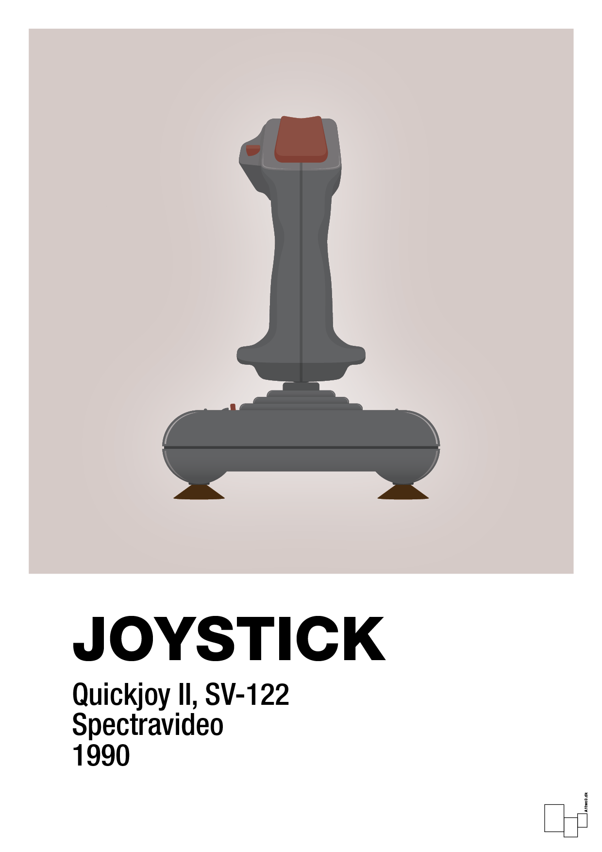 plakat: joystick quickjoy II - broken beige-Retro-A1two3