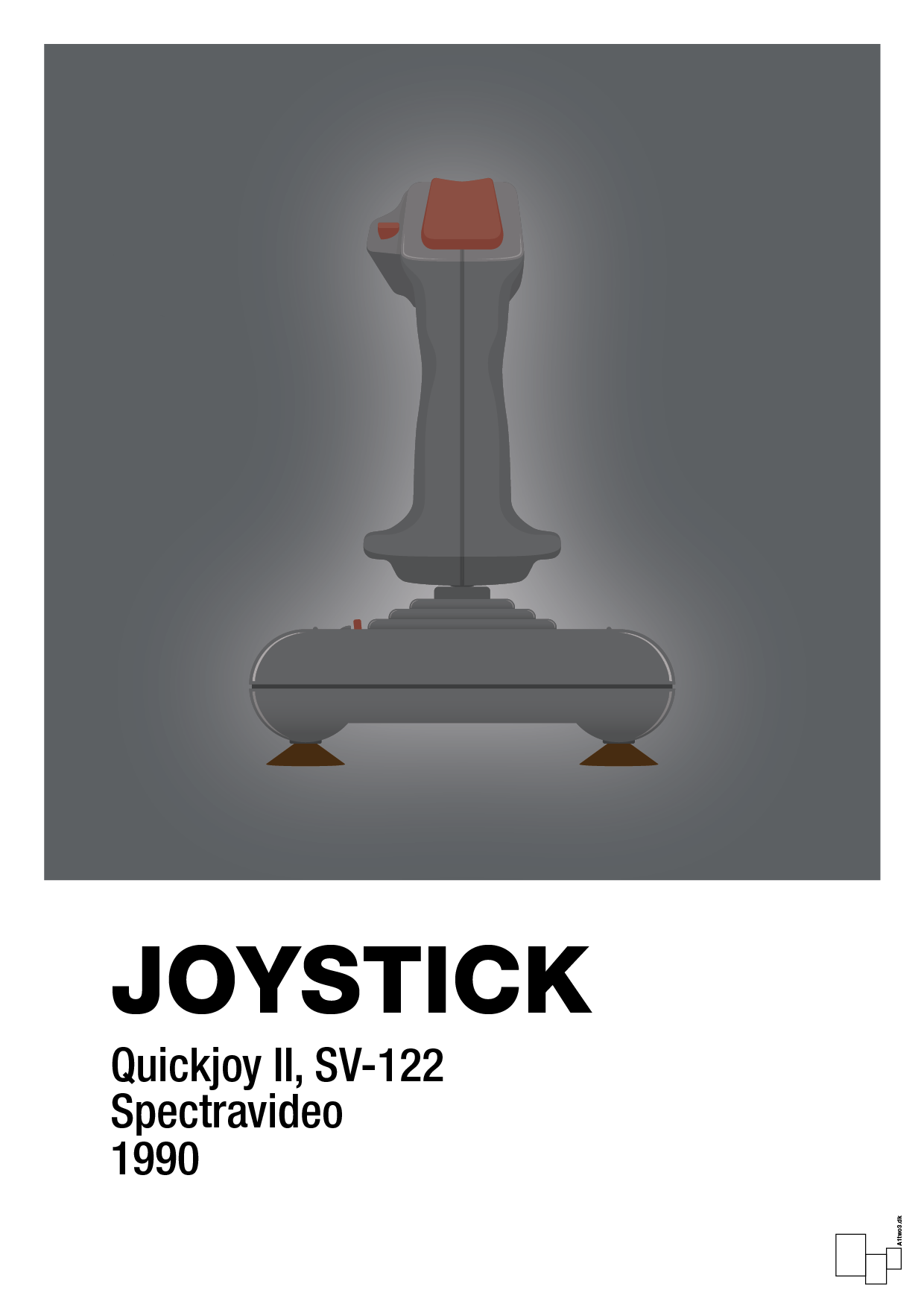 plakat: joystick quickjoy II - graphic charcoal-Retro-A1two3