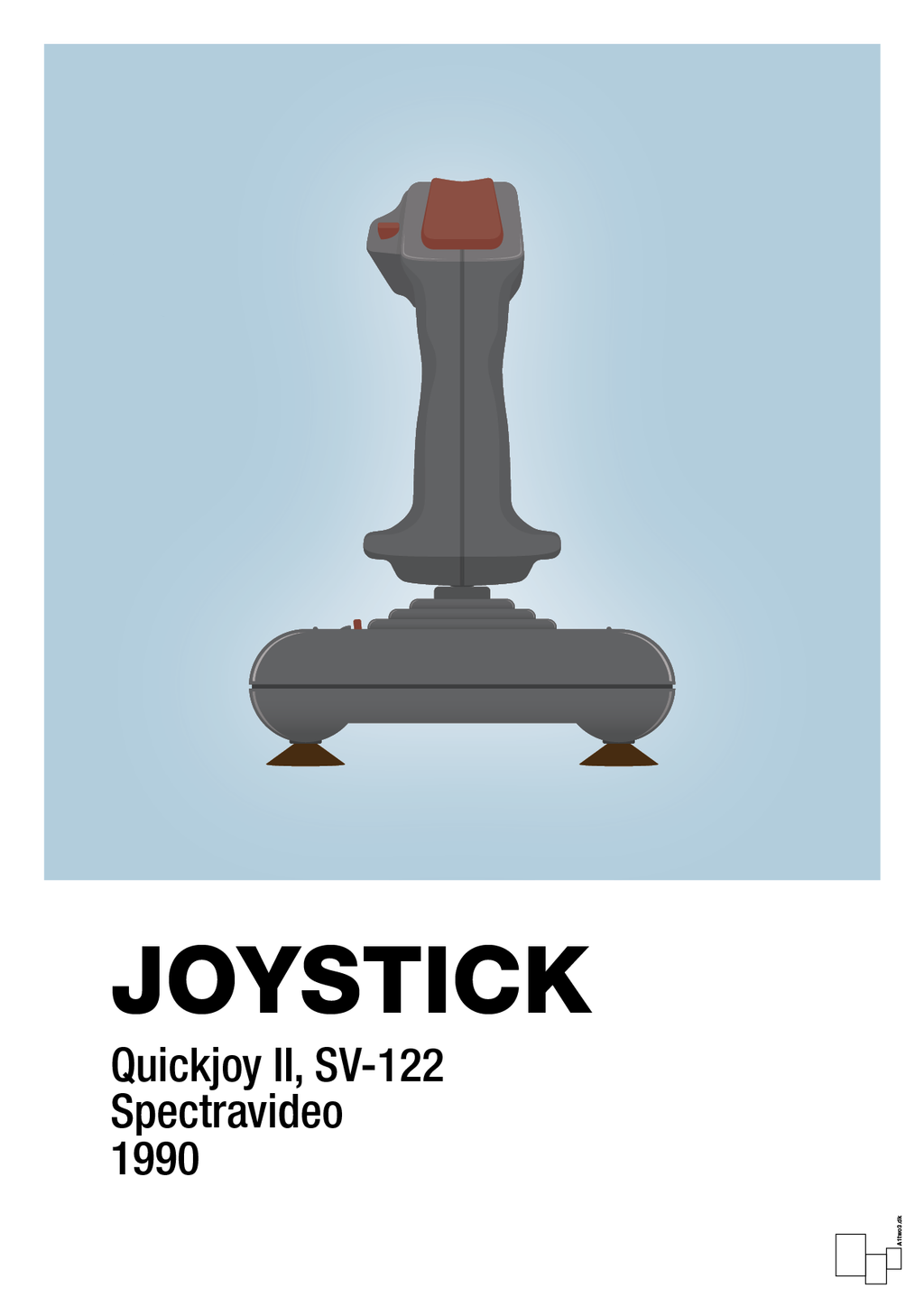 plakat: joystick quickjoy II - heavenly blue-Retro-A1two3