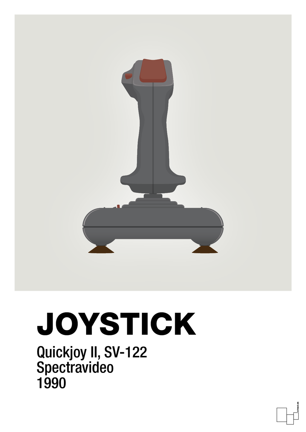 plakat: joystick quickjoy II - painters white-Retro-A1two3