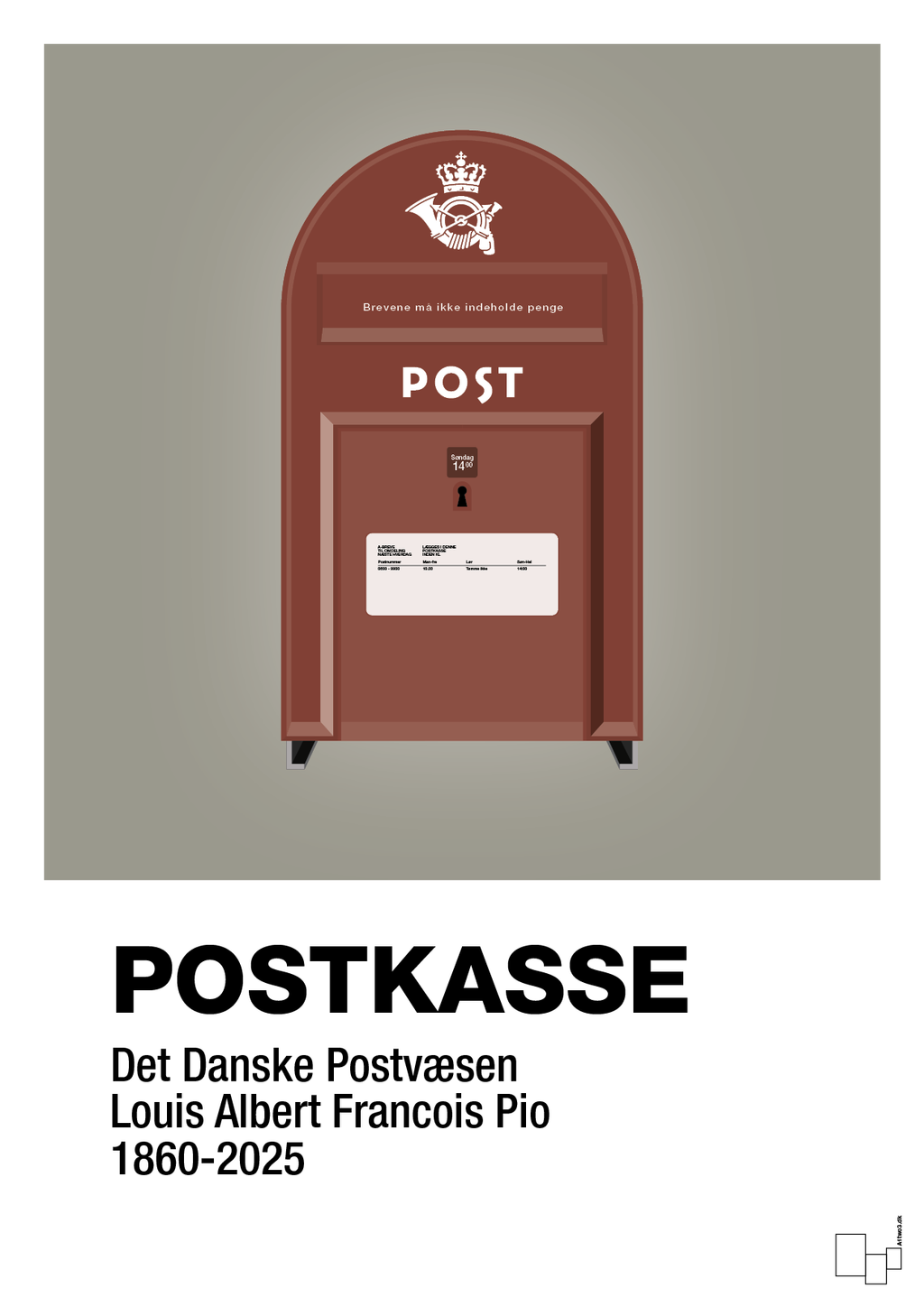 plakat: postkasse - battleship gray-Retro-A1two3