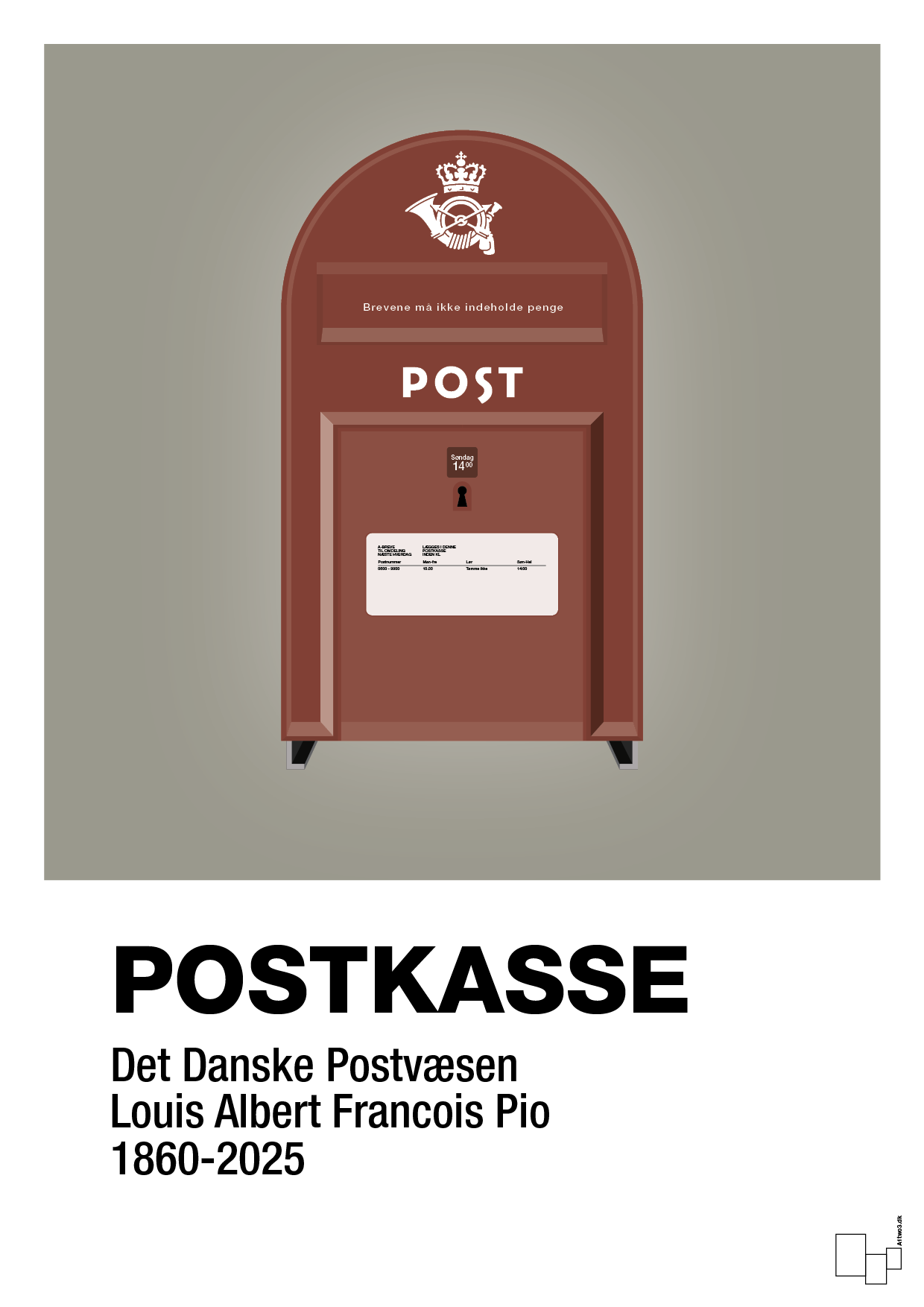 plakat: postkasse - battleship gray-Retro-A1two3