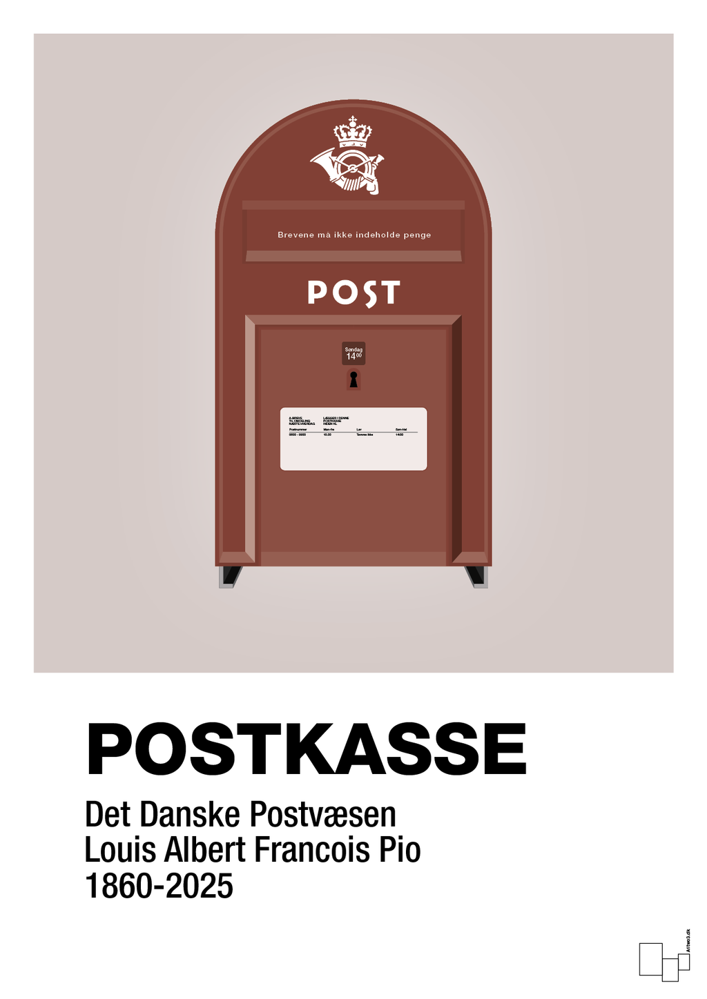 plakat: postkasse - broken beige-Retro-A1two3