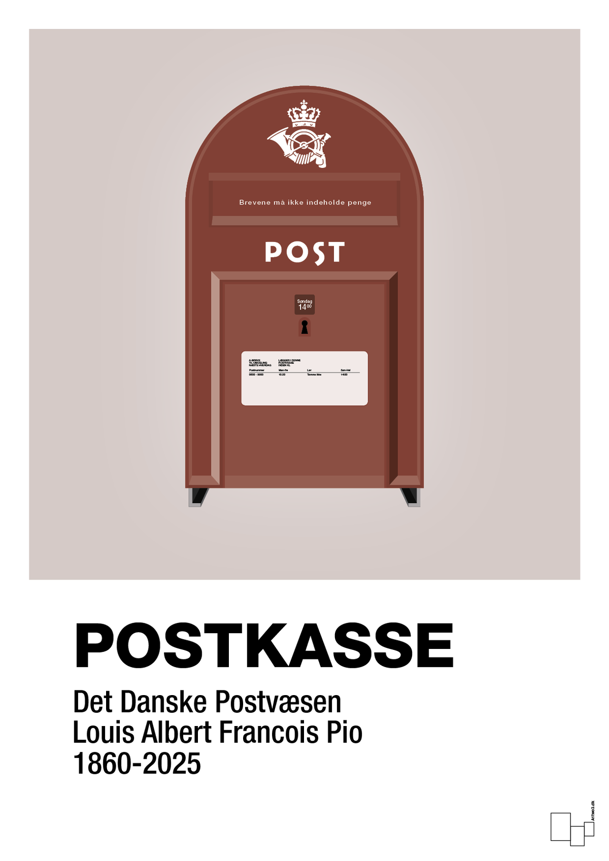 plakat: postkasse - broken beige-Retro-A1two3
