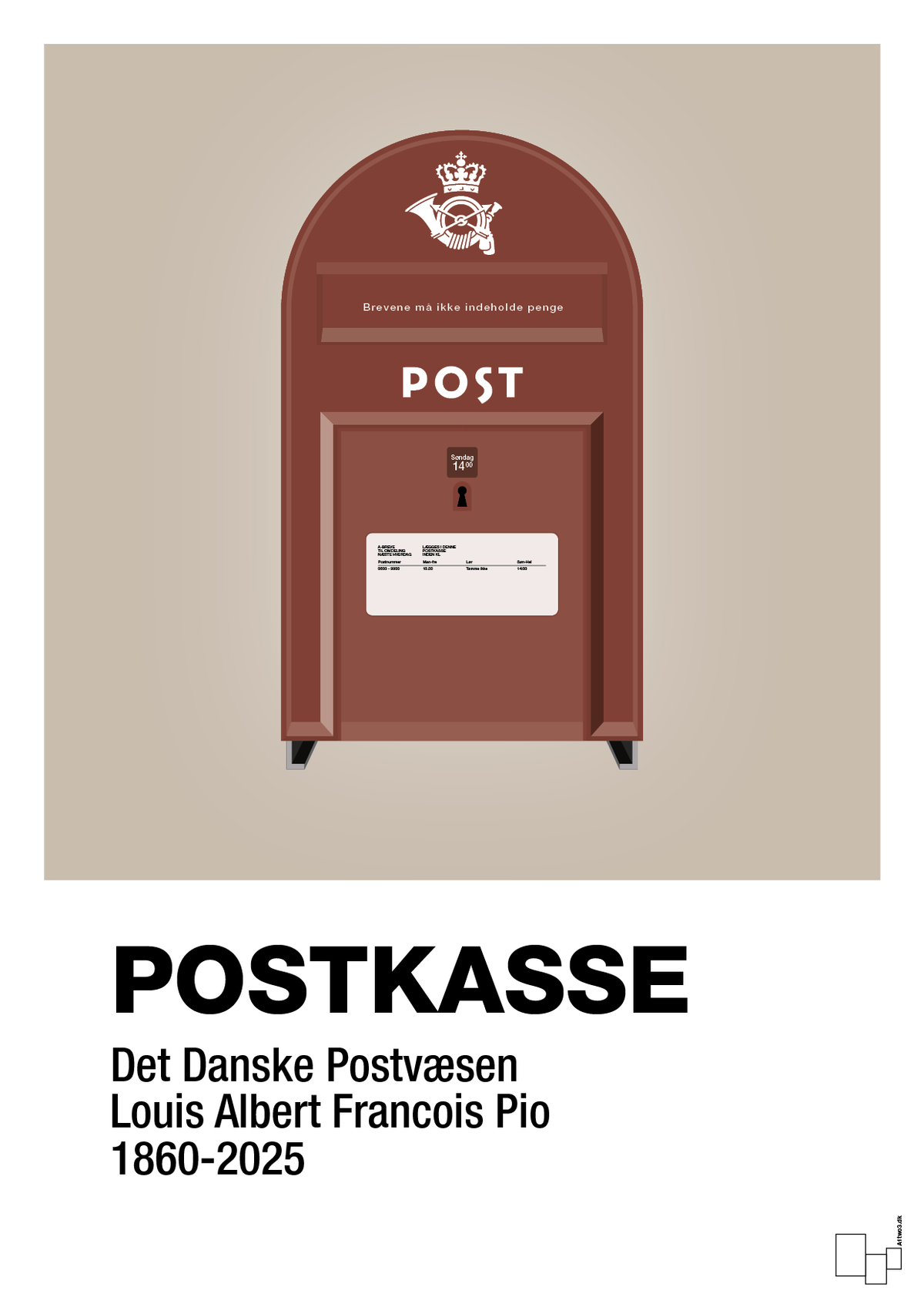 plakat: postkasse - creamy mushroom-Retro-A1two3
