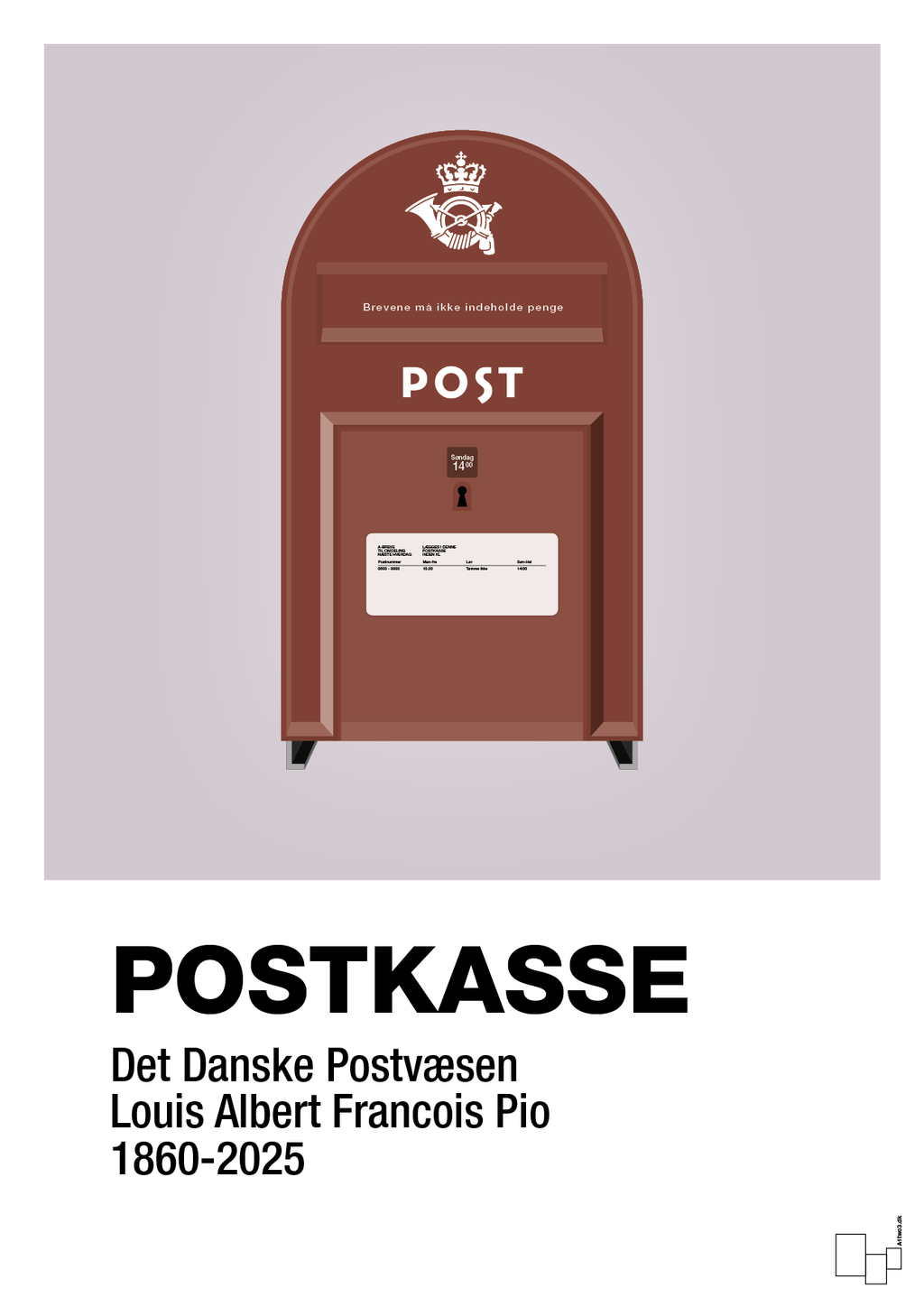 plakat: postkasse - dusty lilac-Retro-A1two3