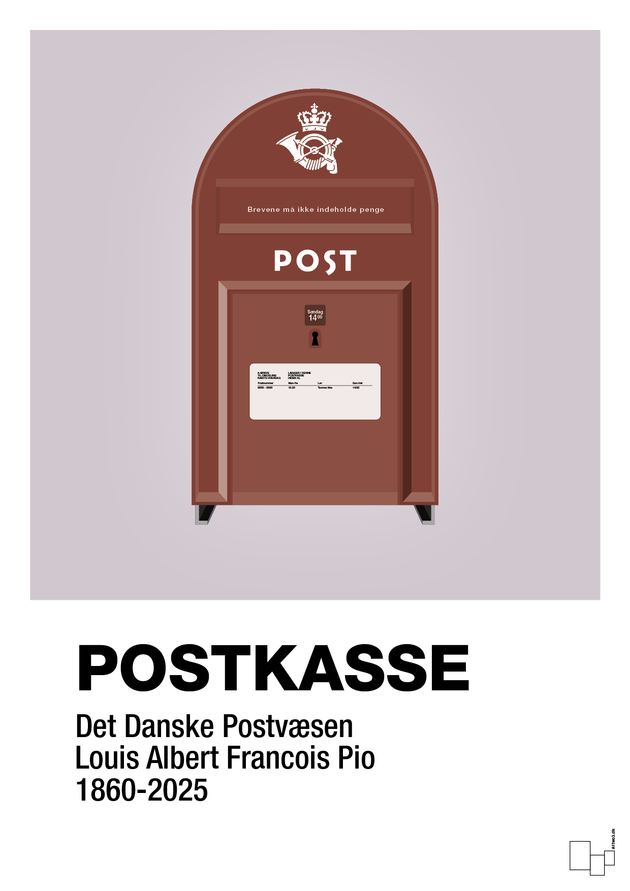 plakat: postkasse - dusty lilac-Retro-A1two3