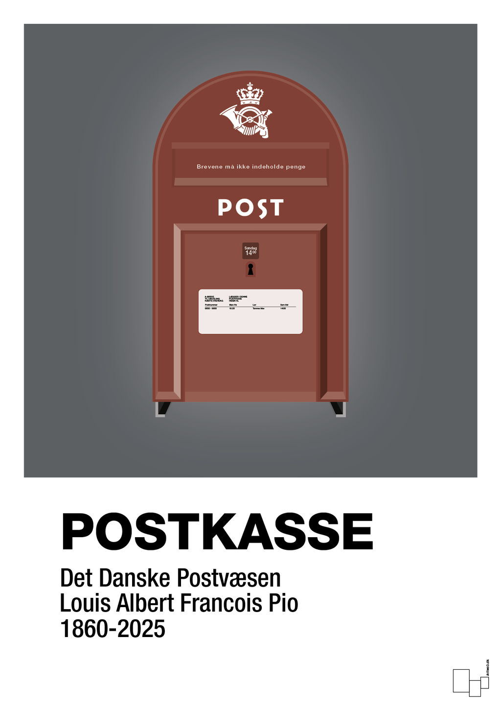 plakat: postkasse - graphic charcoal-Retro-A1two3