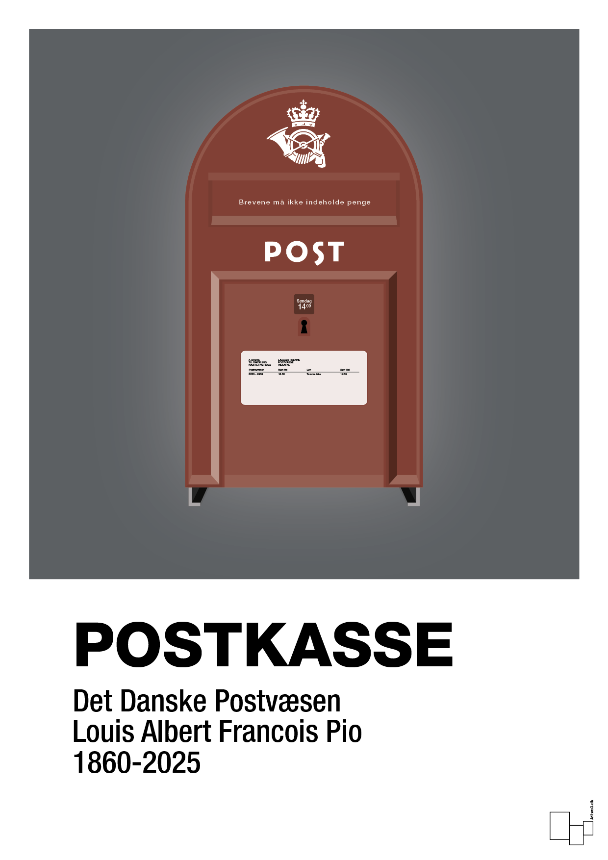 plakat: postkasse - graphic charcoal-Retro-A1two3