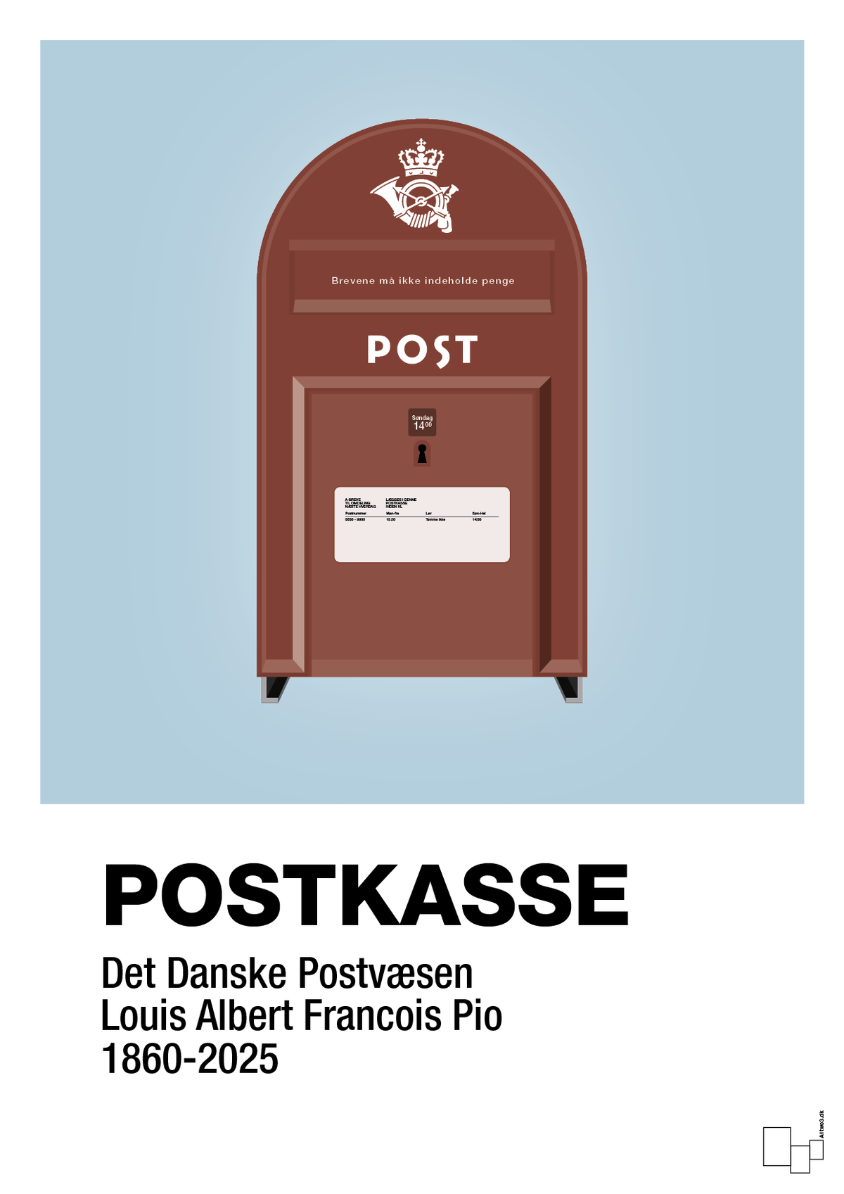 plakat: postkasse - heavenly blue-Retro-A1two3