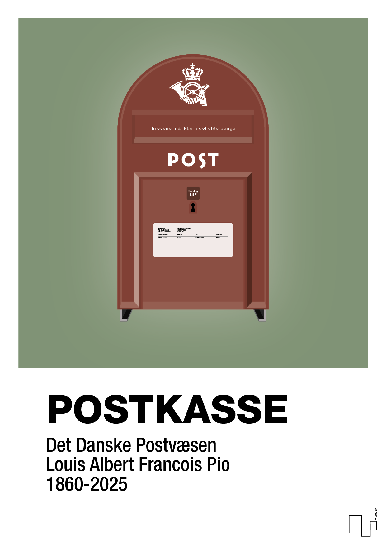 plakat: postkasse - jade-Retro-A1two3